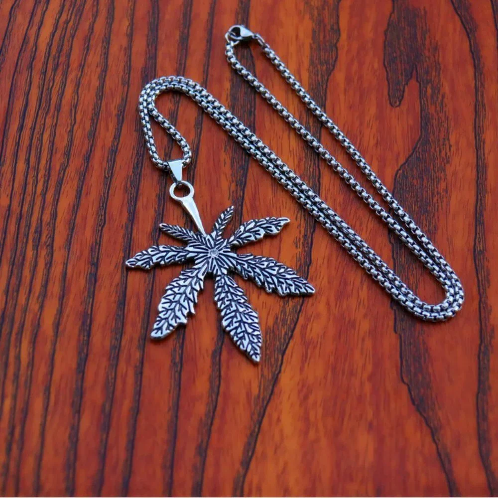 ❤️hemp hip hop style Leaves Pendants necklace for women/men, N90201P173